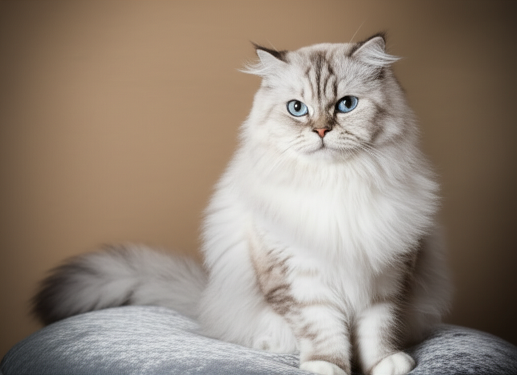 Gato British Longhair de pelo largo, robusto y tranquilo