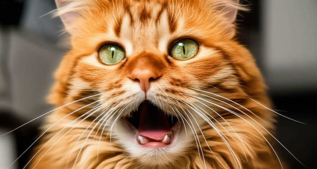 Gato vocalizando, maullando para comunicarse con humanos y otros gatos