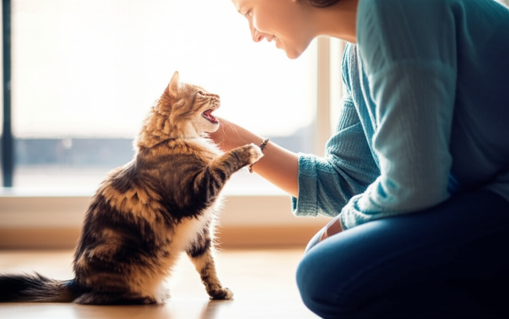 Gato maullando a su dueño: comunicación felina, expresión de necesidades, vínculo humano-gato y vocalizaciones específicas