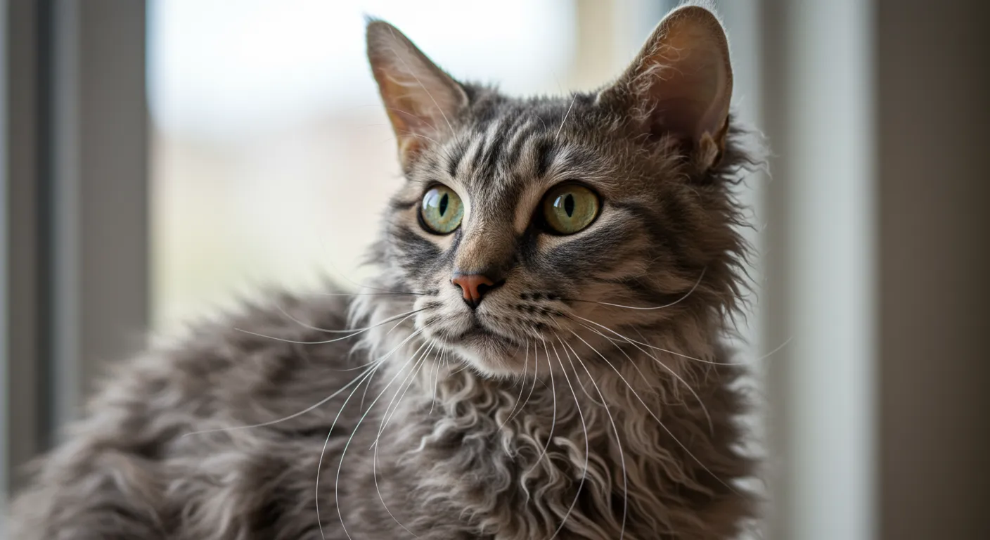 Gato LaPerm de pelaje rizado